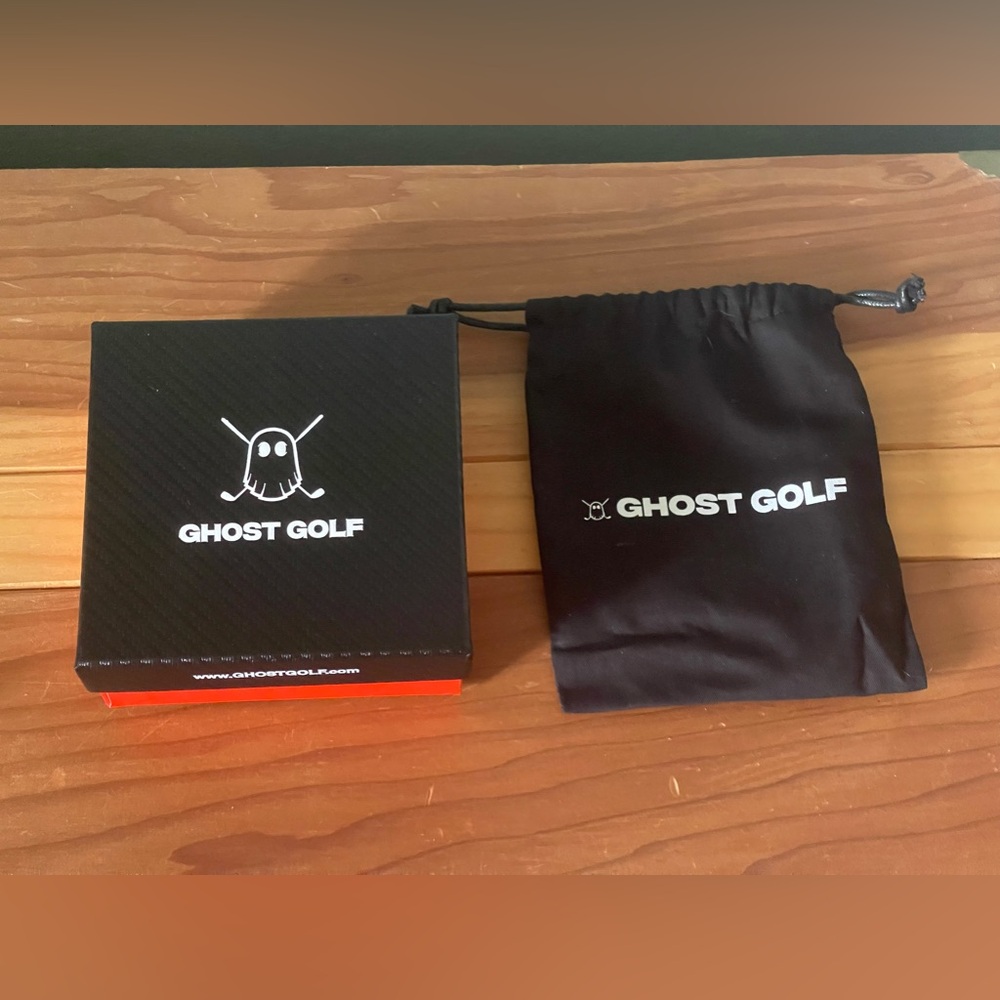 Empty Ghost Golf Black And Red Gift Box + Black Bag 5x5x2”